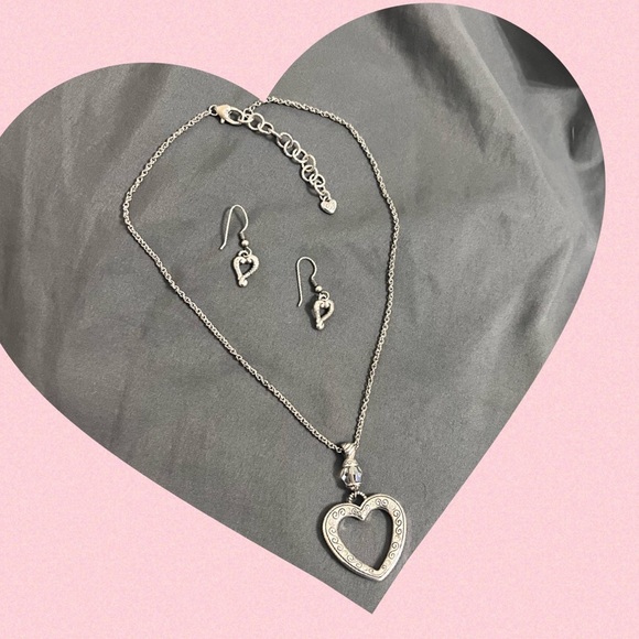 Brighton Jewelry - Brighton Reversible Heart Pendant, Necklace, and Earrings